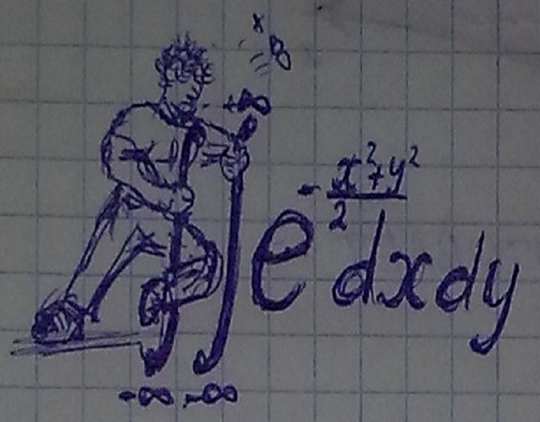 "Vadik taking a double integral", image credit Dmitry Kosolobov